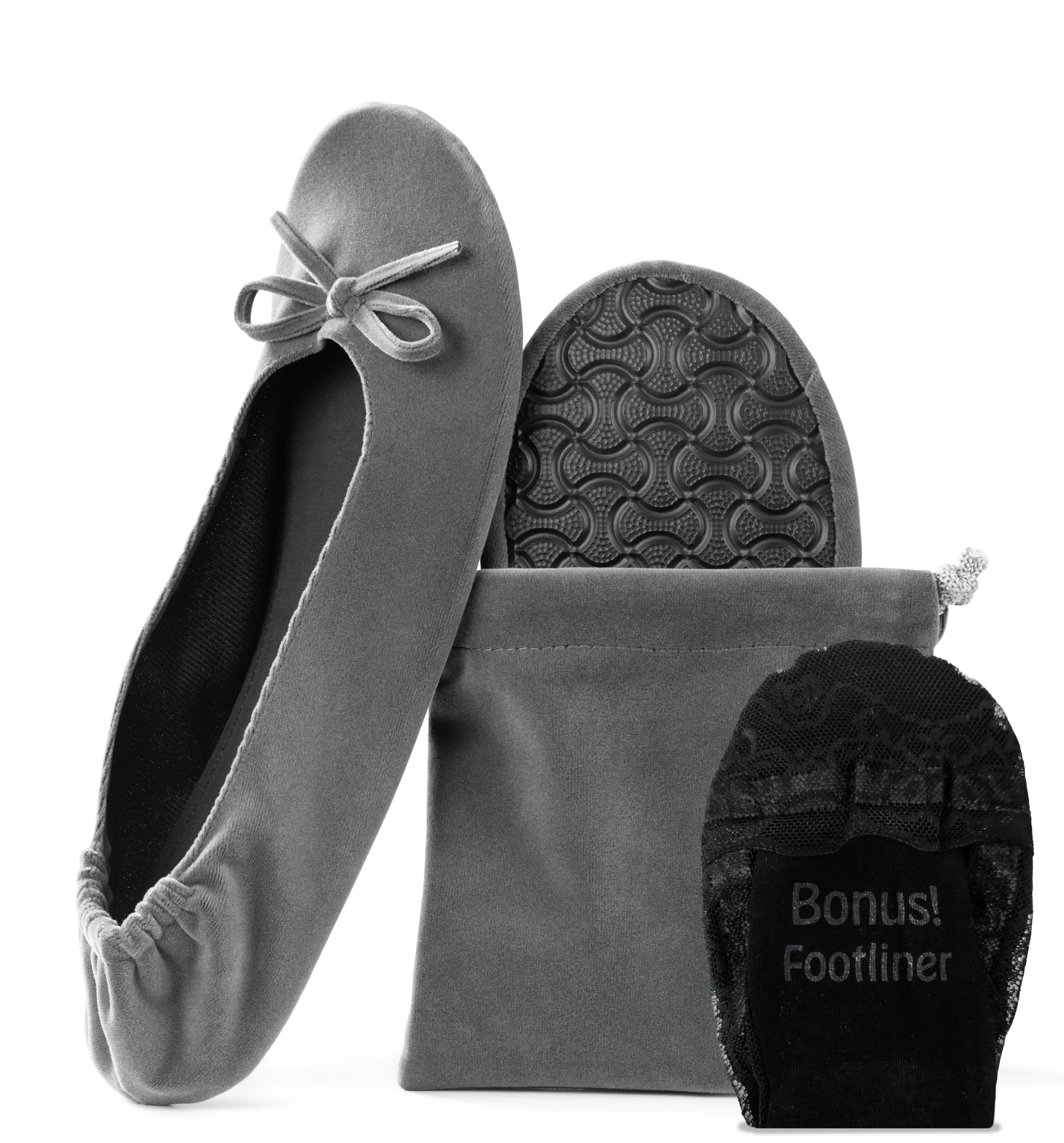 Velvet Ballet Flats Foldable Flats Women's Shoes