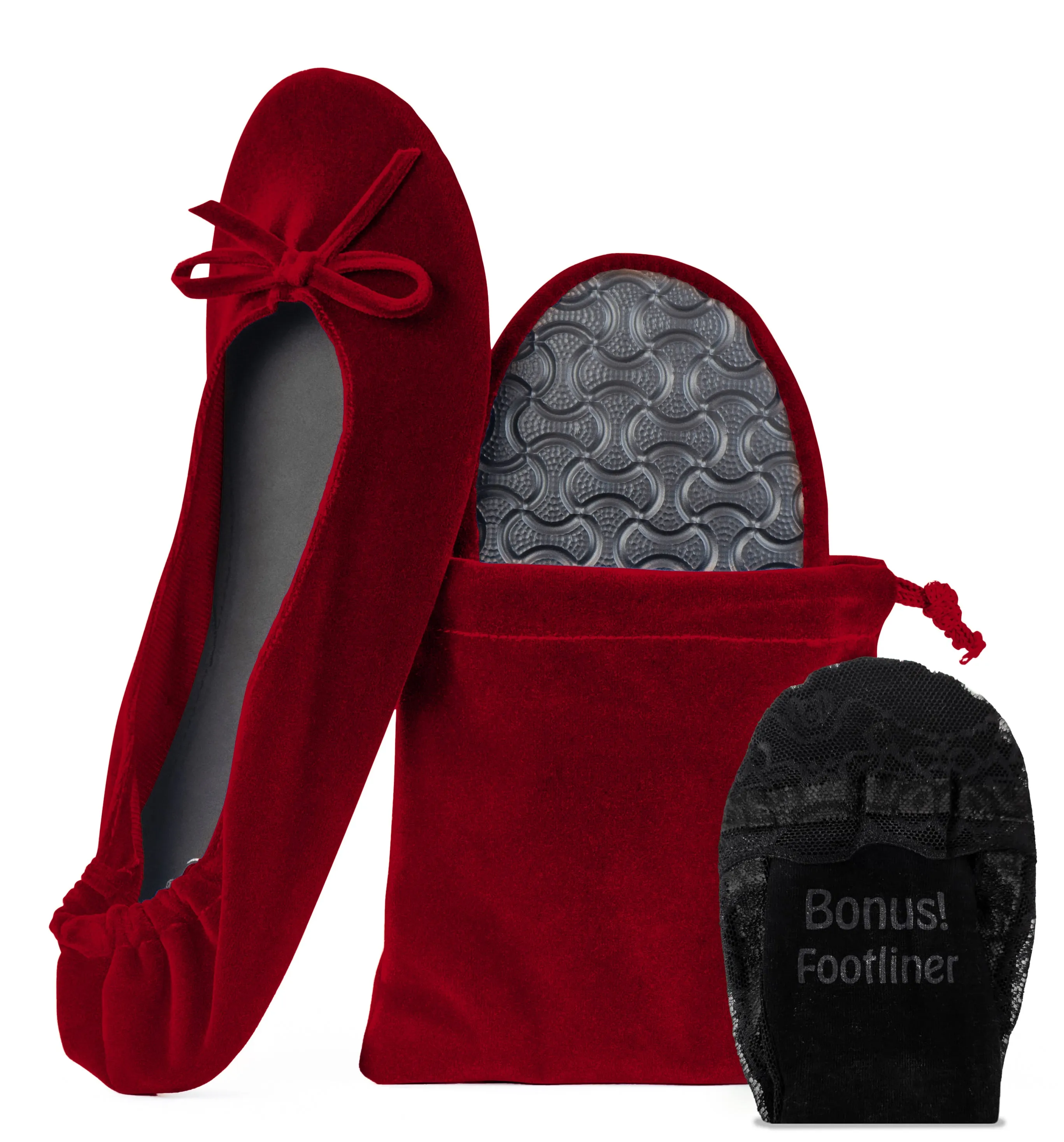 Velvet Ballet Flats Foldable Flats Women's Shoes