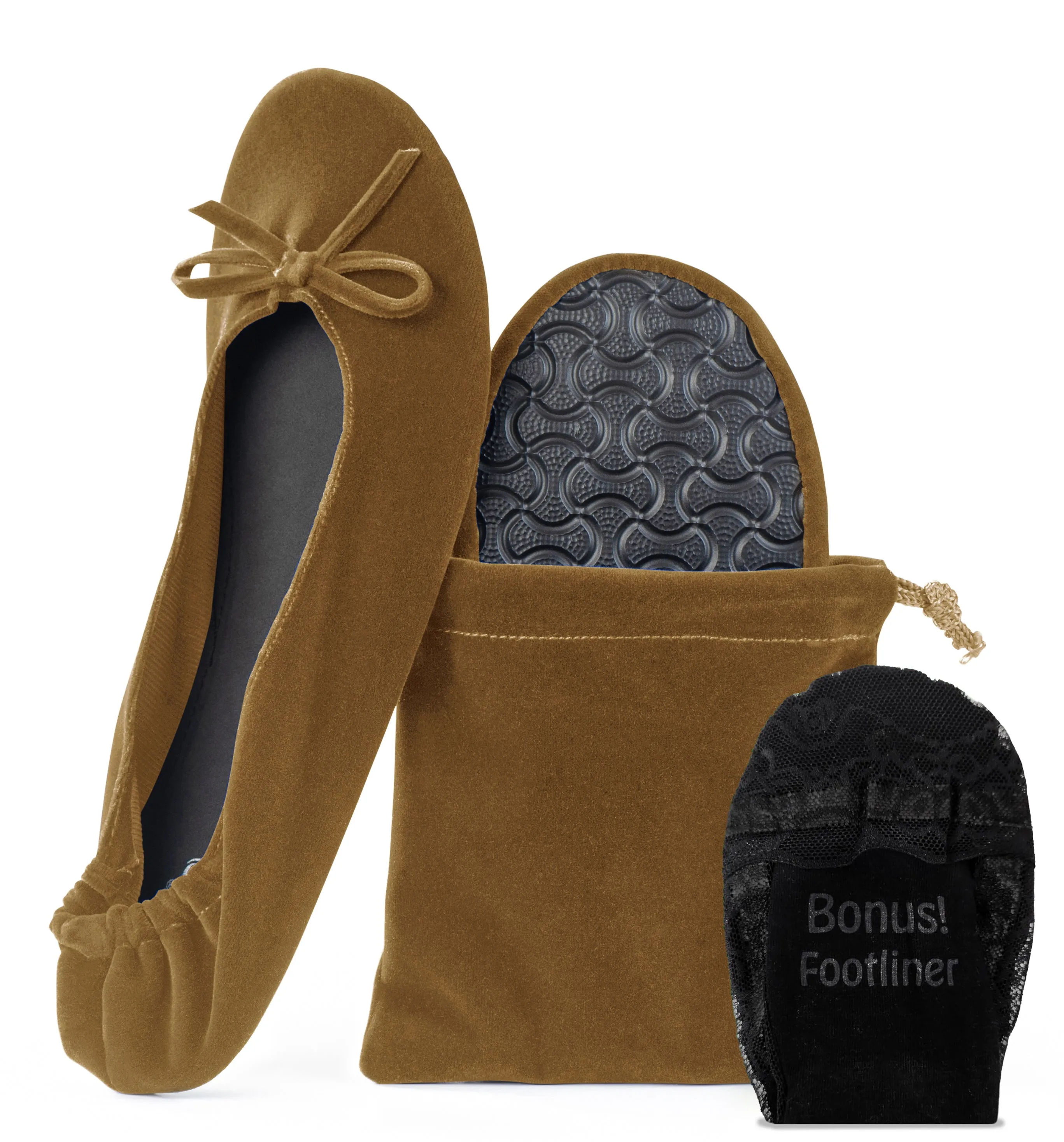 Velvet Ballet Flats Foldable Flats Women's Shoes