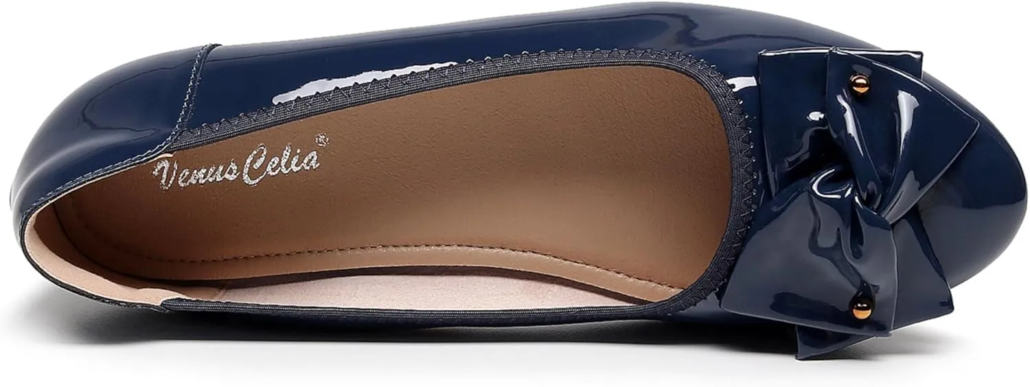 VenusCelia Women's Bows Dance Flats Shoes