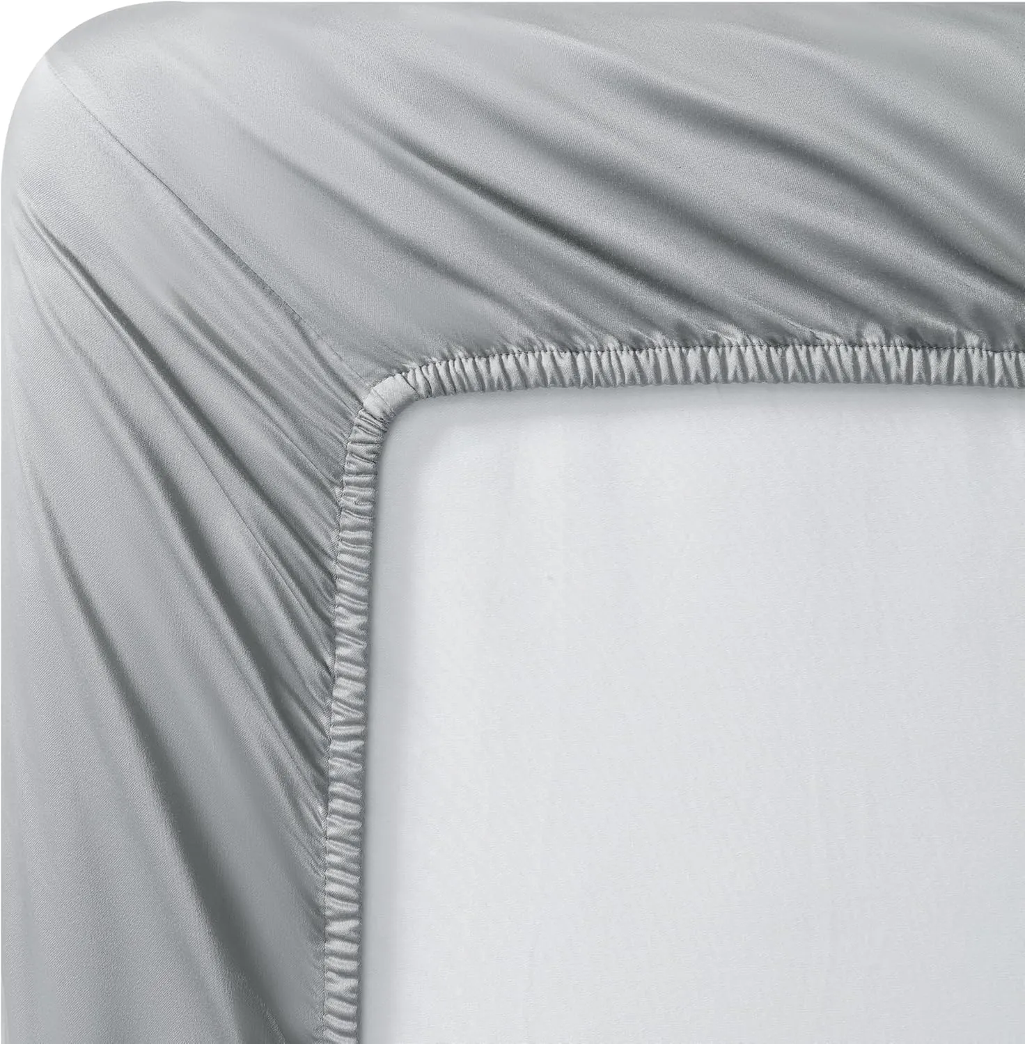 Vera Wang - King Sheet Set, Luxury Sateen Cotton Bedding, 800 Thread Count, Soft & Smooth Home Decor (Steel Grey, 4 pcs,King)