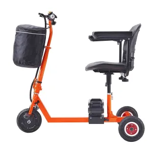 VEVOR Foldable 3 Wheel Mobility Scooter for Seniors, Portable Electric Powered Mobility Scooter with 12 Mile Long Range, All Terrain Travel Wheelchair with 48V Lithium-ion Battery, Max Support 330LBS