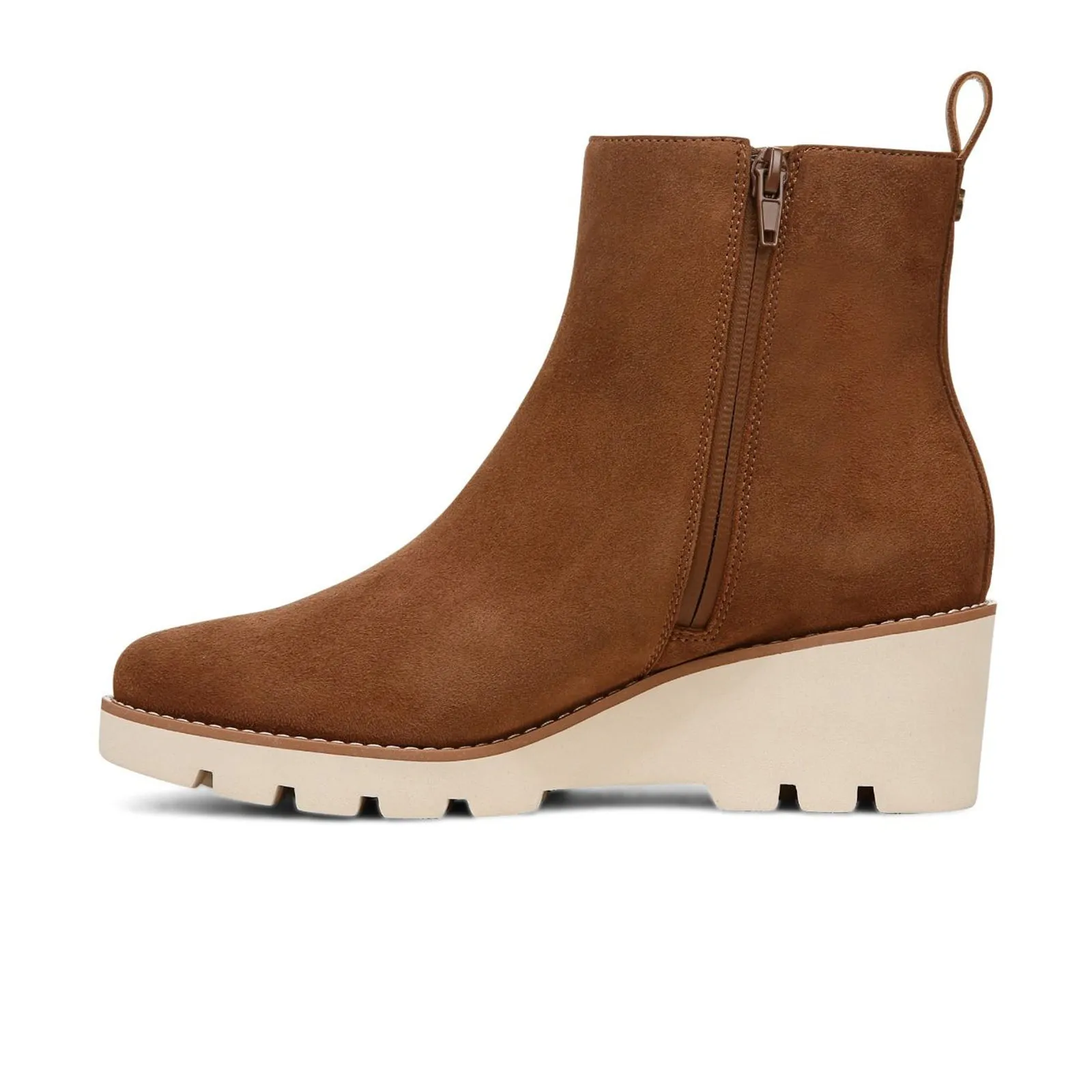Vionic Aria Wedge Boot (Women) - Hazelnut Brown Waxed Suede
