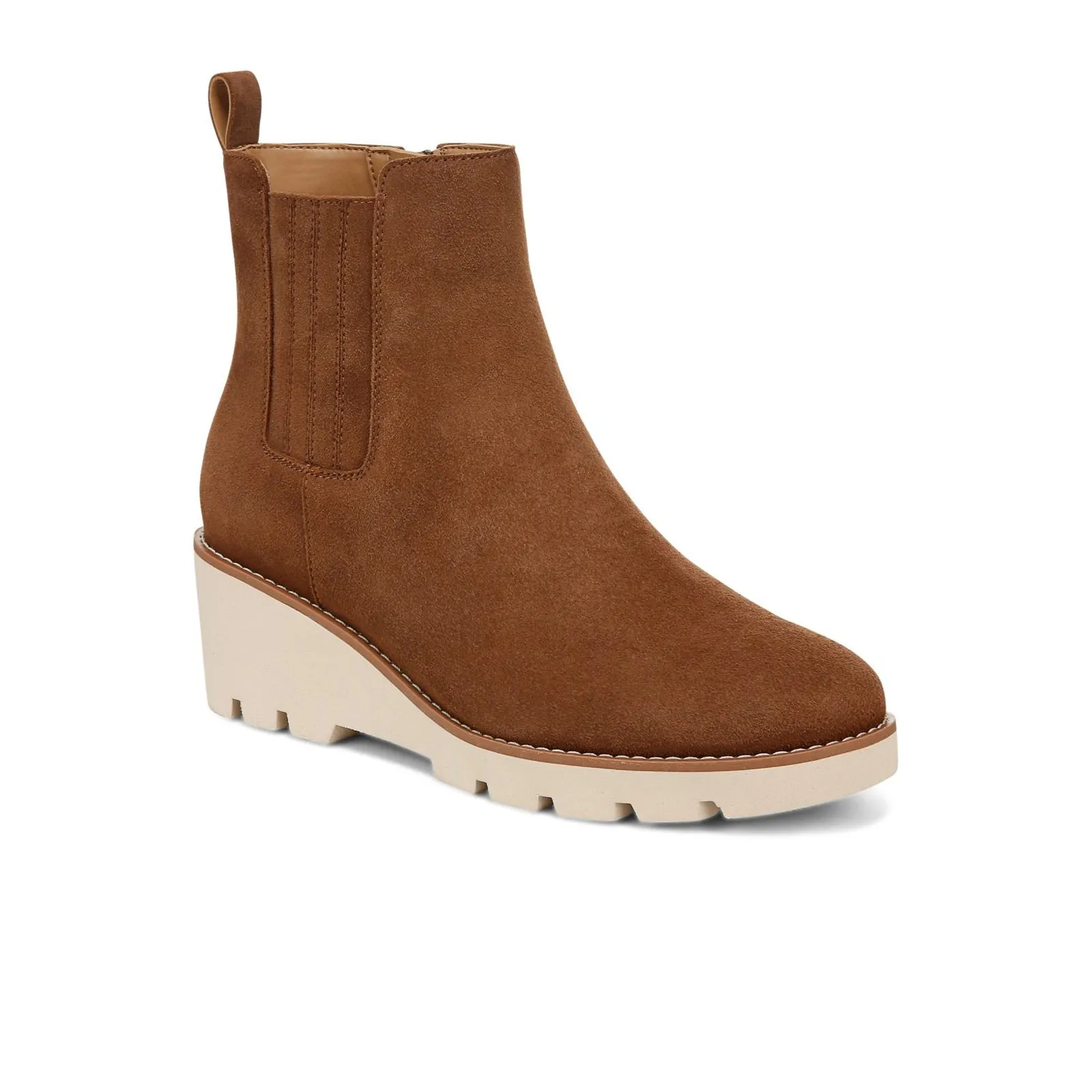 Vionic Aria Wedge Boot (Women) - Hazelnut Brown Waxed Suede