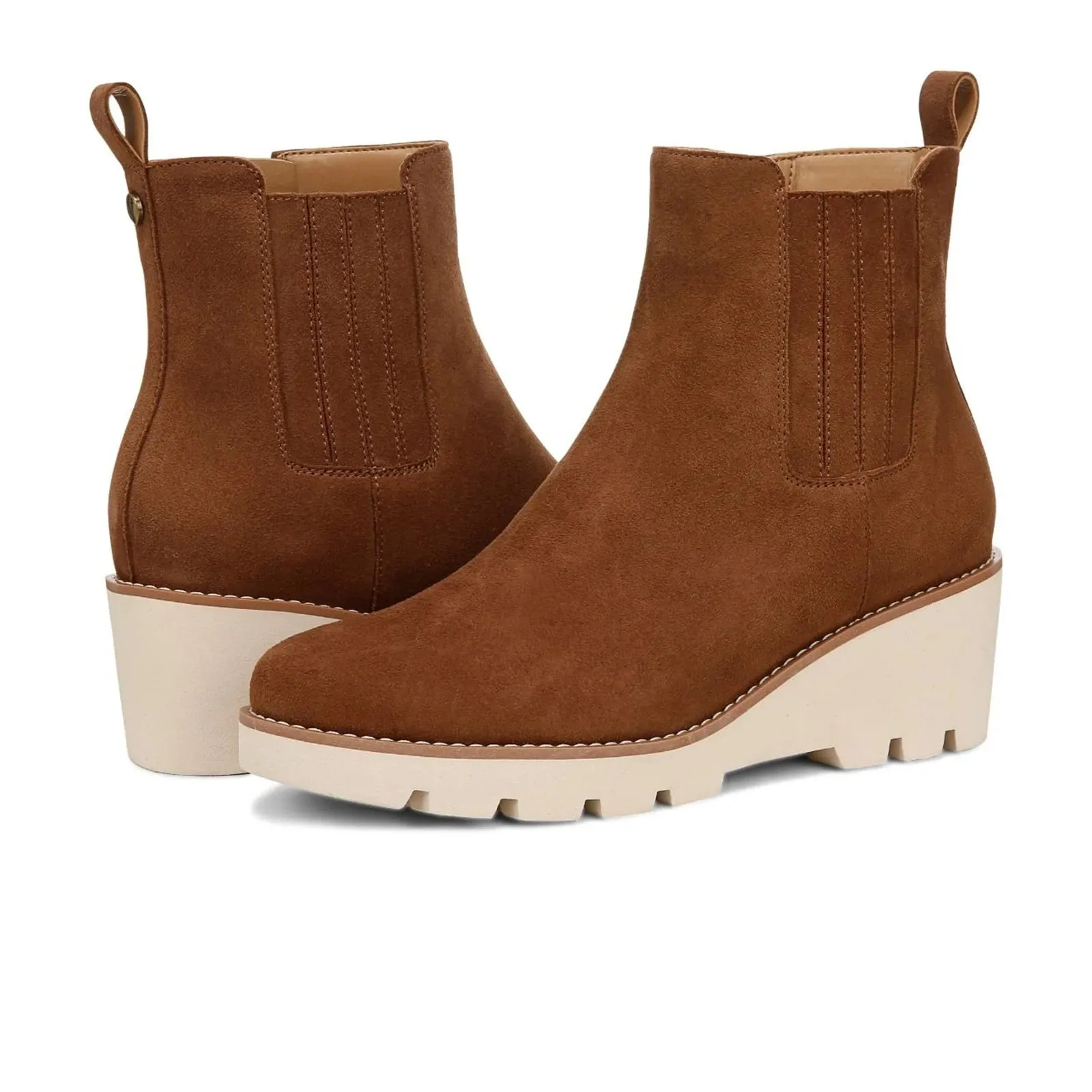 Vionic Aria Wedge Boot (Women) - Hazelnut Brown Waxed Suede