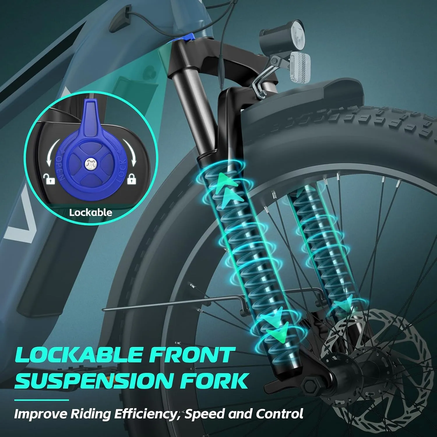 Vivi ACE01 Electric Bike for Adults, 26" x 4.0 Fat Tire Ebike, 1475W Peak Motor Torque Sensor Electric Mountain Bike, 25MPH Electric Bicycle with 48V 15AH Battery, Hydraulic Brake, UL 2849 Certified