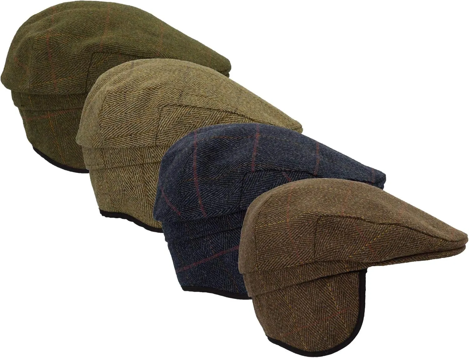 Walker and Hawkes - Derby Tweed Eddie Flat Cap w/Foldable Ear Flaps