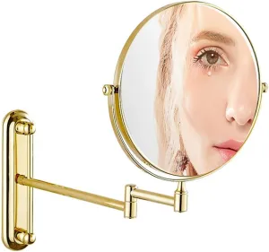 Wall Mounted Makeup Mirror, Magnifying Wall Bathroom Mirror with 3/5/7/10X Magnification, 360 Degree Swivel Rotation with Distortion Free View, for Girls(8in,3X)