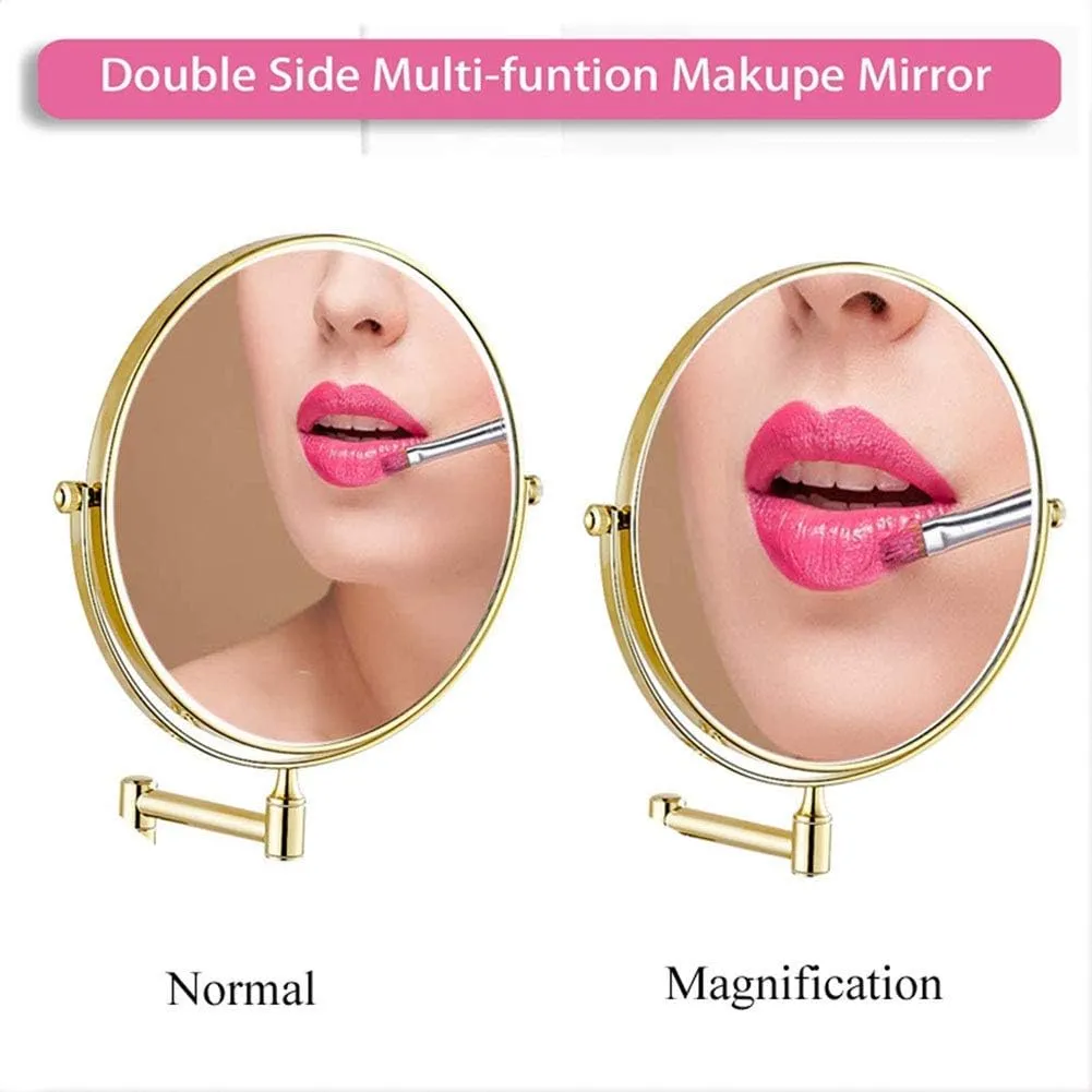 Wall Mounted Makeup Mirror, Magnifying Wall Bathroom Mirror with 3/5/7/10X Magnification, 360 Degree Swivel Rotation with Distortion Free View, for Girls(8in,3X)