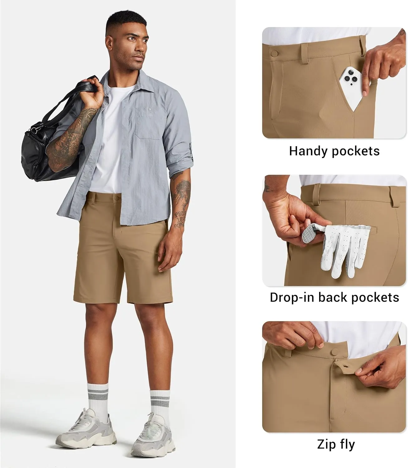 Willit Men's Golf Shorts Stretch Dress Shorts Cargo Quick Dry Athletic Casual Shorts with Pockets 7" 9" 11"
