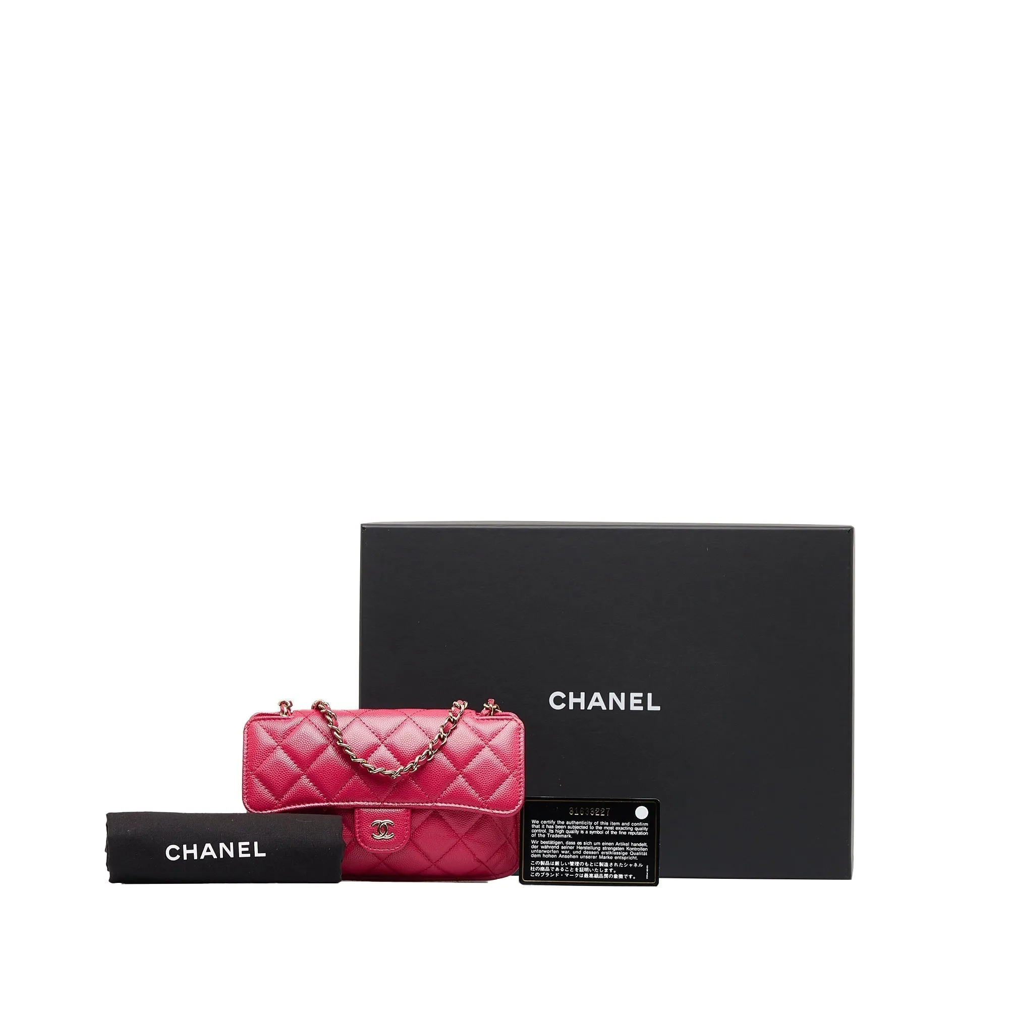 with Chain Tote Foldable Quilted Wholesale pricing Chanel Printed Pink Caviar Varied selection Fabric
