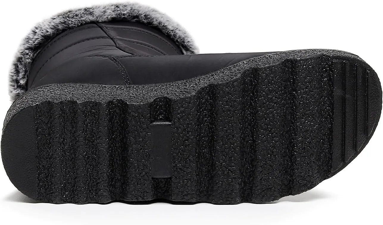 Women Men Lightweight Snow Boots Winter Anti-Slip Ankle Booties Waterproof Slip On Warm Fur Lined Sneaker