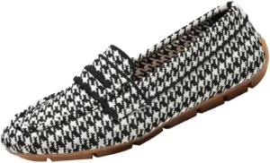 Women’s Lightweight Knit Loafers Driving Loafer, Slip On Flat Boat Shoes Flat Bottom Breathable Loafer Shoes