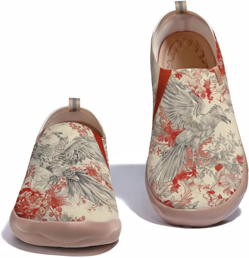 Women's Slip On Casual Loafers Fashion Knit Art Painted Shoes Lightweight Comfort Travel Sneaker