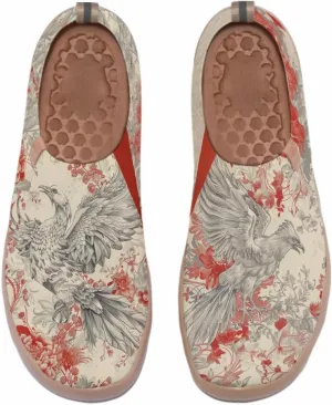 Women's Slip On Casual Loafers Fashion Knit Art Painted Shoes Lightweight Comfort Travel Sneaker