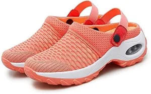 Women's Slip-On Mule Sneakers, Breathable Knit Casual Outdoor Walking Shoes, Soft and Comfortable Sports Sandals
