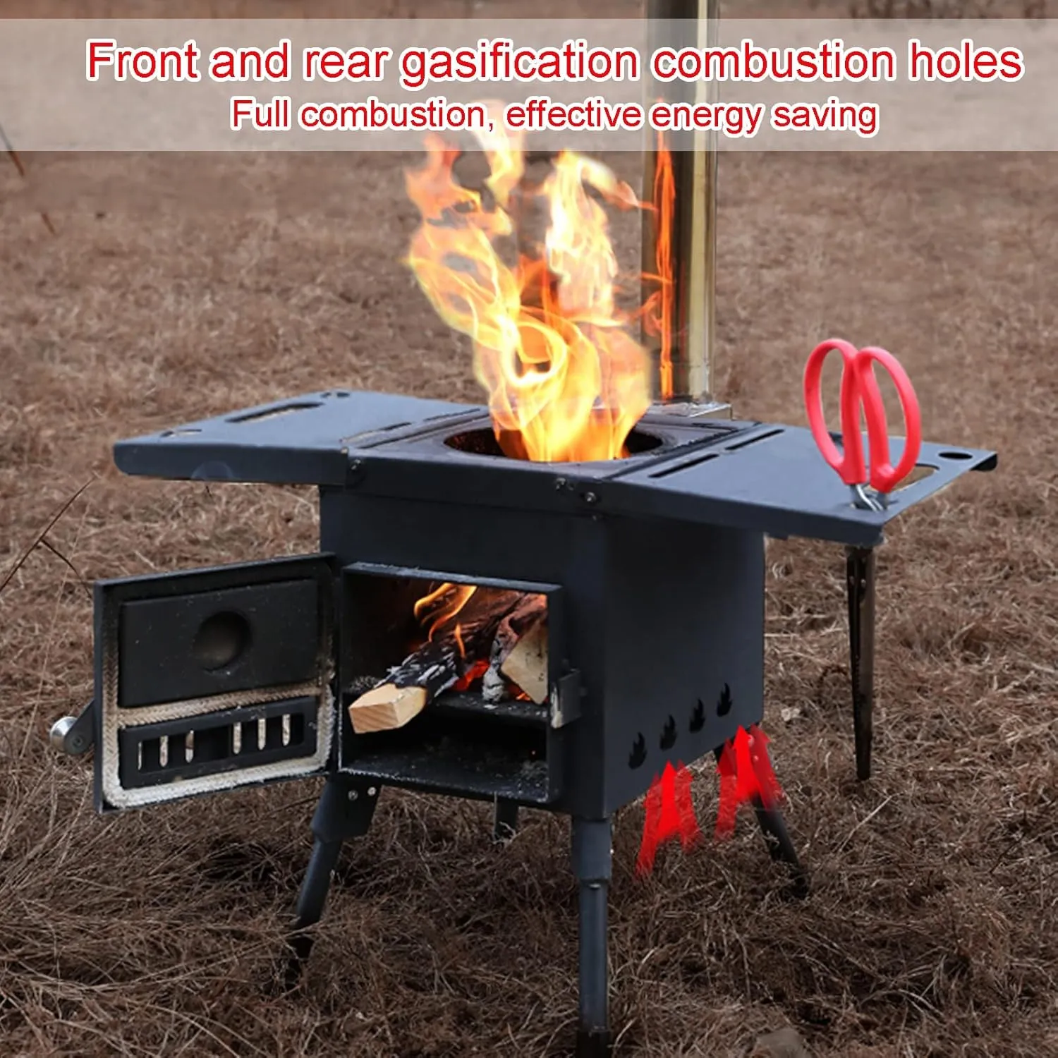 Wood Burning Stove Portable Foldable,Tent Camping Stove Stainless Steel, Small Heating Burner Stove for Outdoor Cooking, Heating, Emergency Preparedness