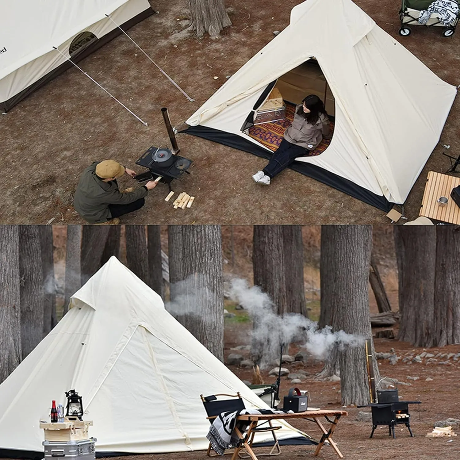 Wood Burning Stove Portable Foldable,Tent Camping Stove Stainless Steel, Small Heating Burner Stove for Outdoor Cooking, Heating, Emergency Preparedness