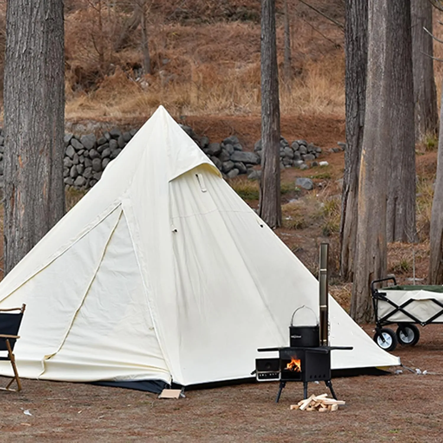 Wood Burning Stove Portable Foldable,Tent Camping Stove Stainless Steel, Small Heating Burner Stove for Outdoor Cooking, Heating, Emergency Preparedness