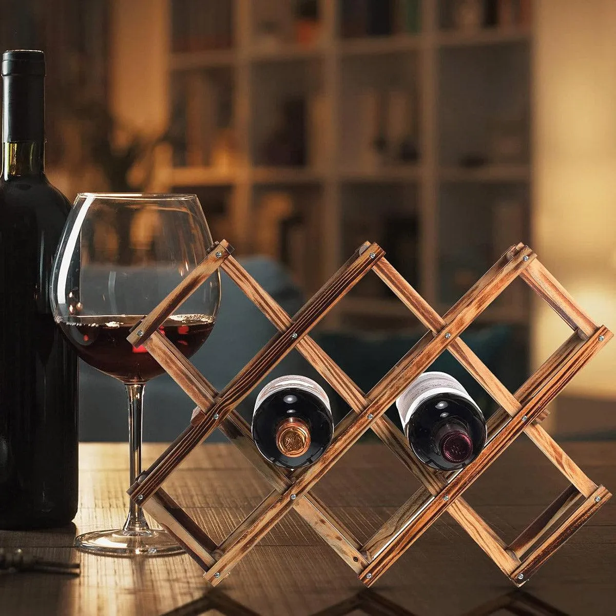 Wooden Wine Rack Display Shelf Stand for Home Bar Storage Wine Bottle Holder