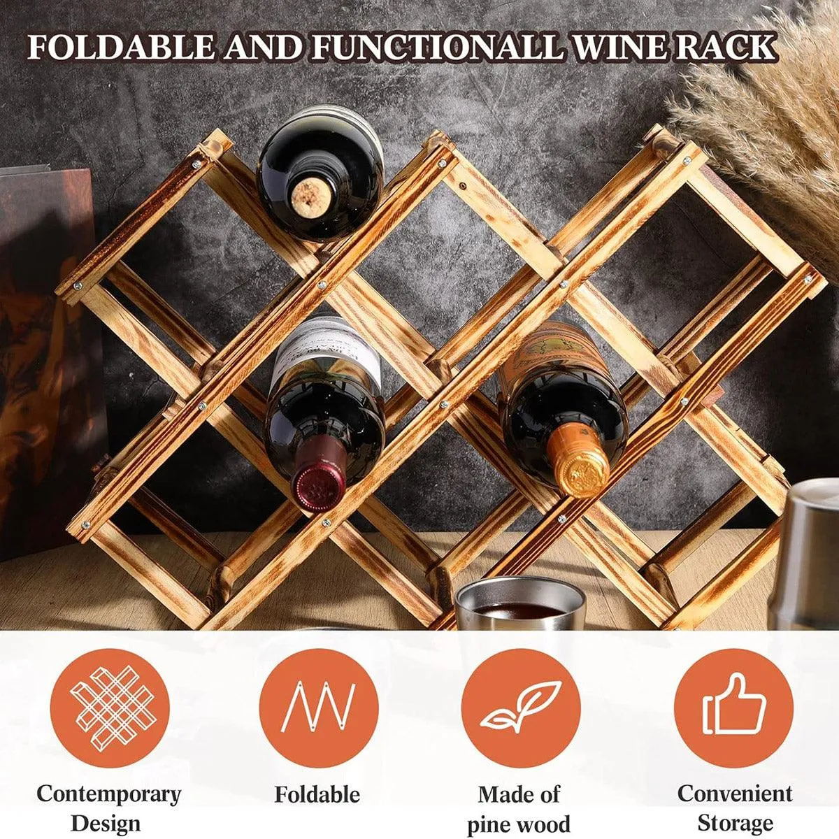 Wooden Wine Rack Display Shelf Stand for Home Bar Storage Wine Bottle Holder