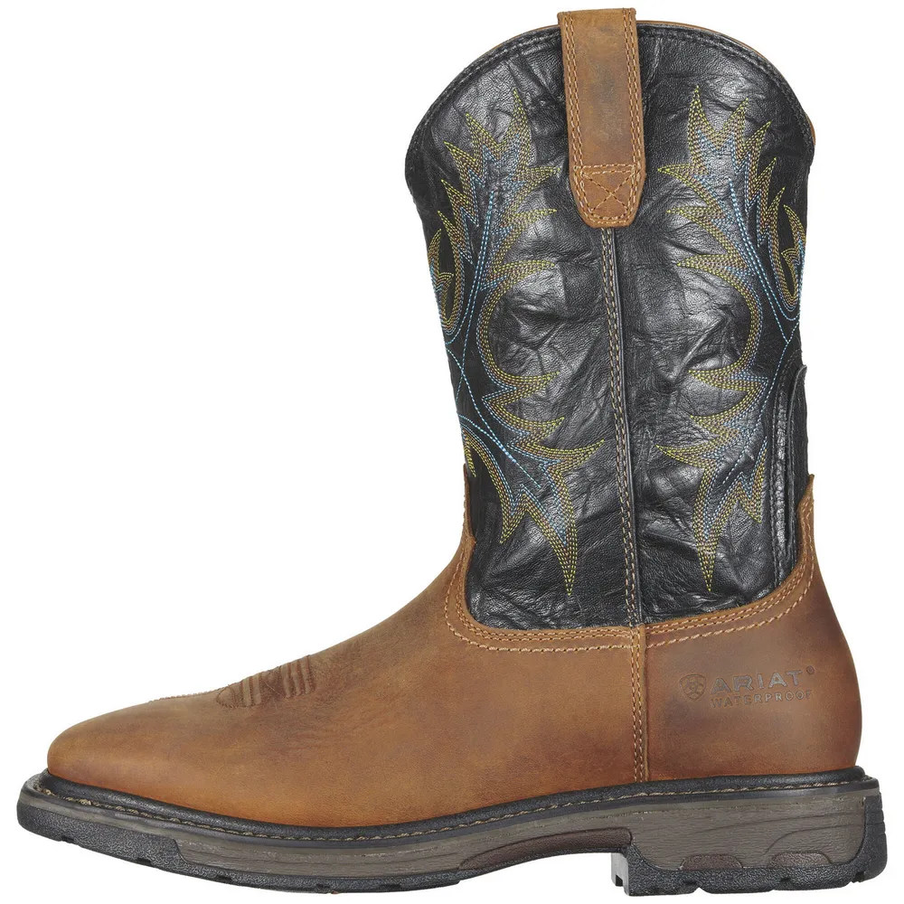 WORKHOG WIDE SQUARE STEEL TOE WATERPROOF BOOT - 200-Brown | Ariat 10010133