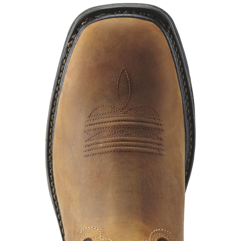 WORKHOG WIDE SQUARE STEEL TOE WATERPROOF BOOT - 200-Brown | Ariat 10010133