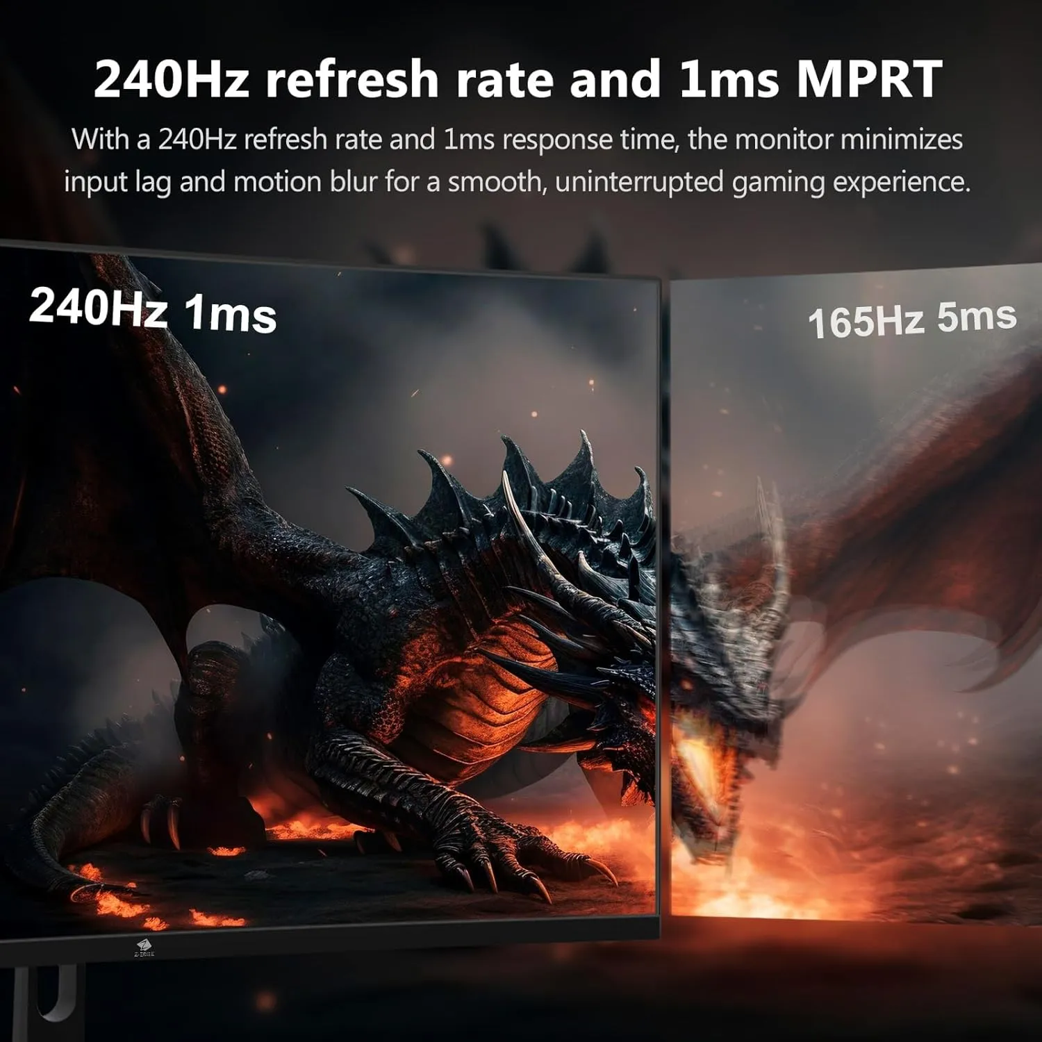 Z-Edge 32-inch Curved Gaming Monitor 16:9 1920x1080 240Hz 1ms Frameless LED Gaming Monitor, UG32P AMD Freesync Premium Display Port HDMI