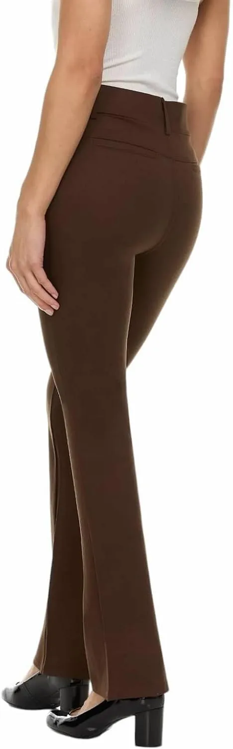 ZayWay Women's Stretch Bootcut Dress Pants with Pockets - Wear to Work - Ponte Treggings