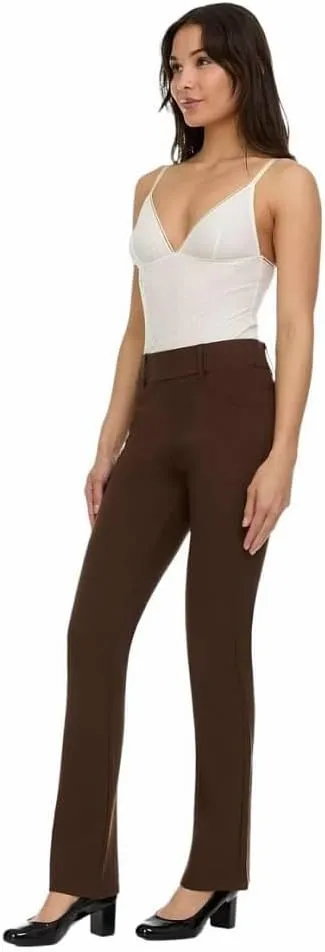 ZayWay Women's Stretch Bootcut Dress Pants with Pockets - Wear to Work - Ponte Treggings